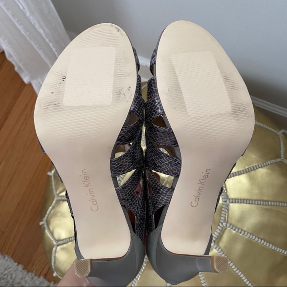 Calvin Klein Kiani Snake Print Heels - Picture 5 of 5
